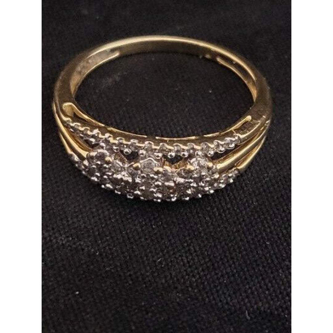 10k Yellow Gold triple row Diamond With 2g Of Gold Size 7