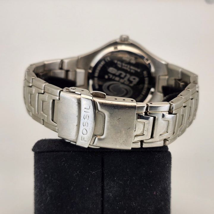 Fossil Blue AM-3520 Men's Stainless Steel 100M Quartz Watch Blue Dial