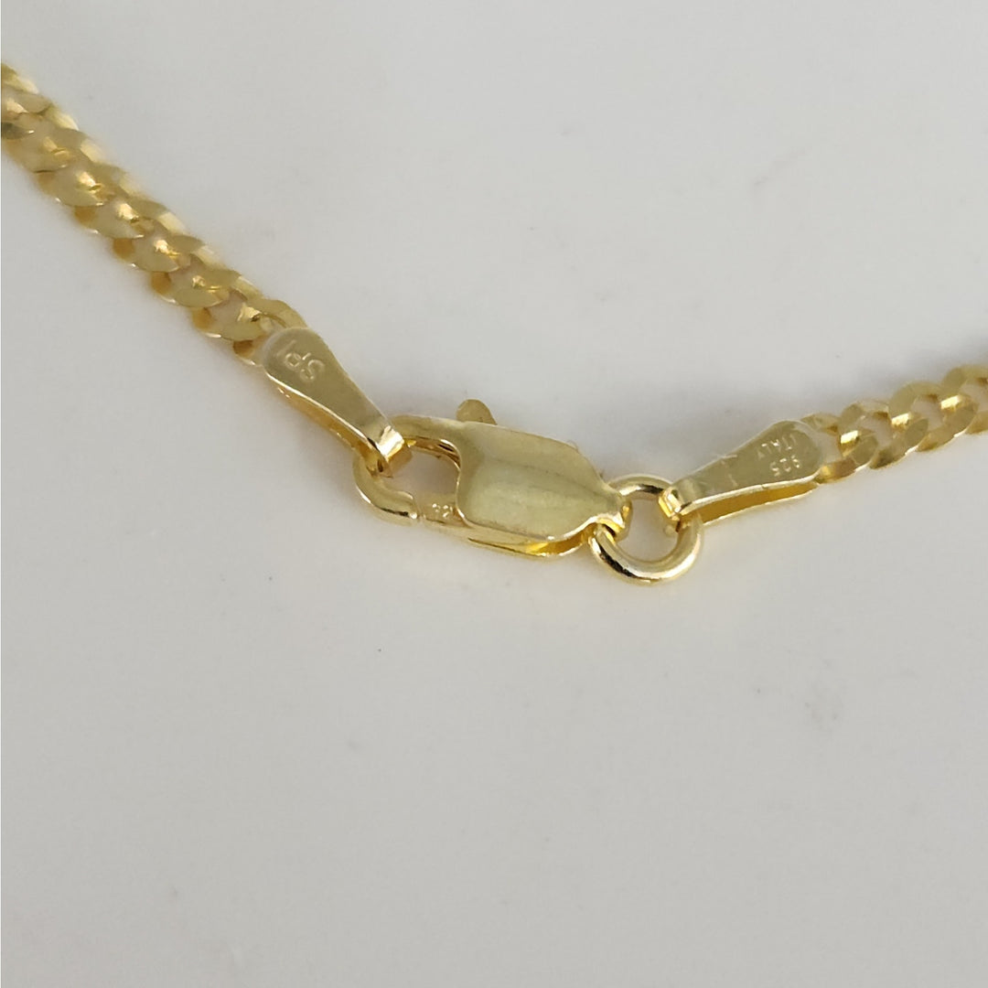 925 sterling Silver Gold -Tone Cuban Link Necklace  24"