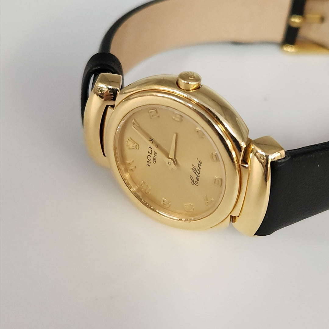 Vintage Rolex Cellini Ref.6621 18k Yellow Gold Ladies Watch-Aftermarket Strap