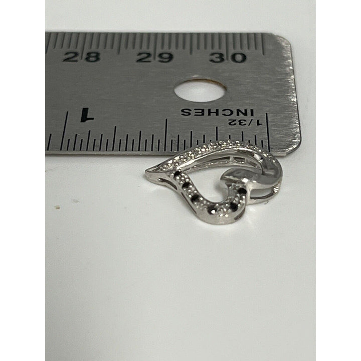 10k White Gold Heart Pendant