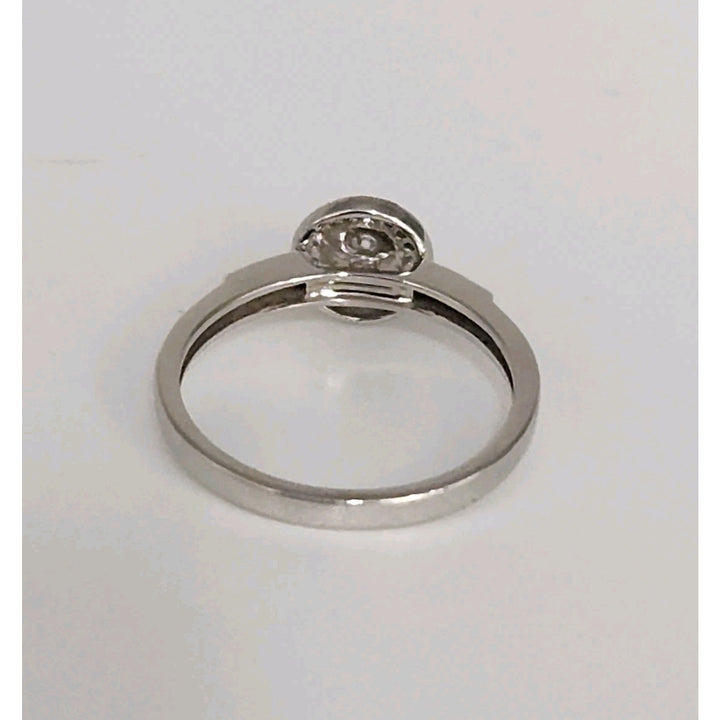 10k White Gold And Diamonds Princess Ring Size 6.5