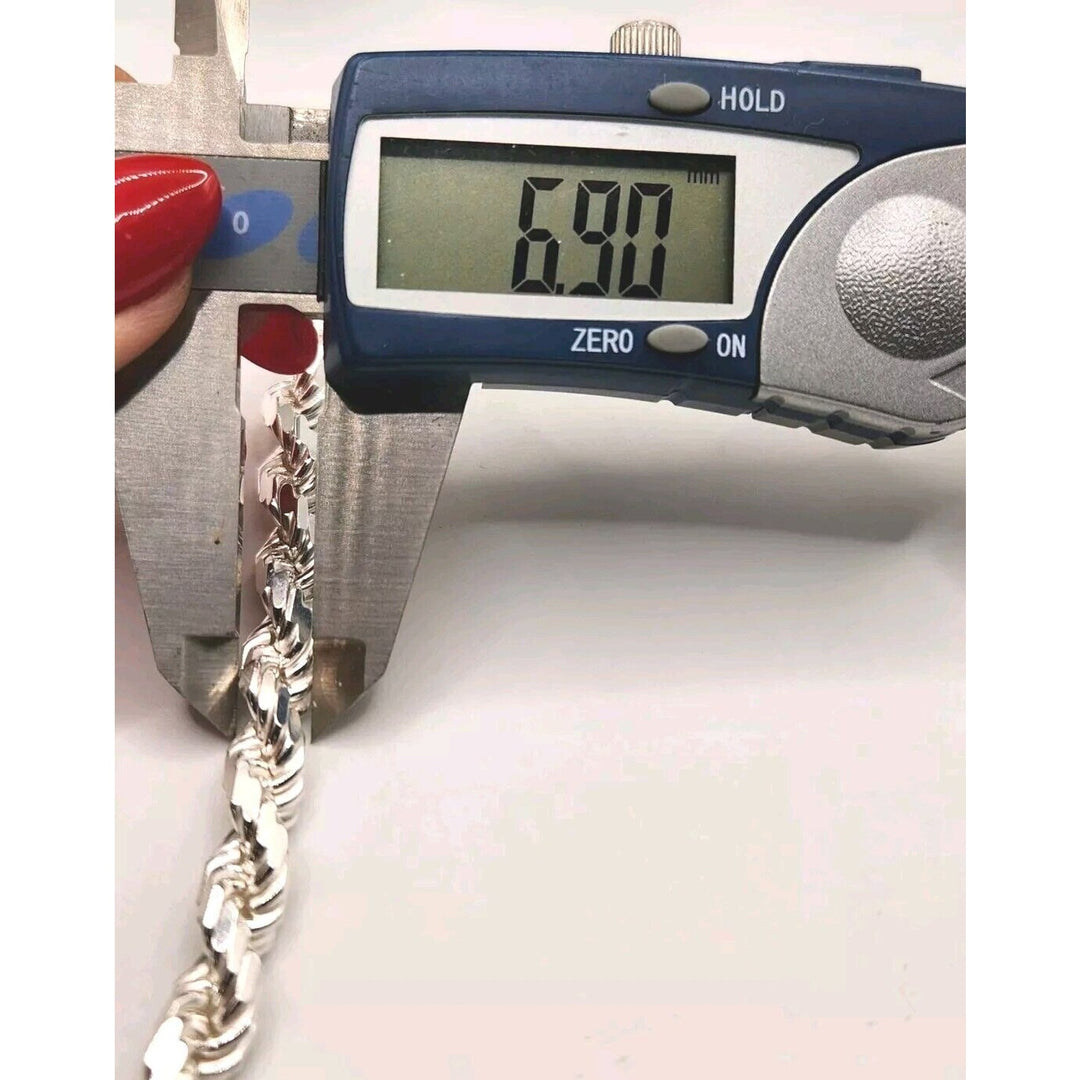 925 Sterling Silver Rope Chain Necklace 22"