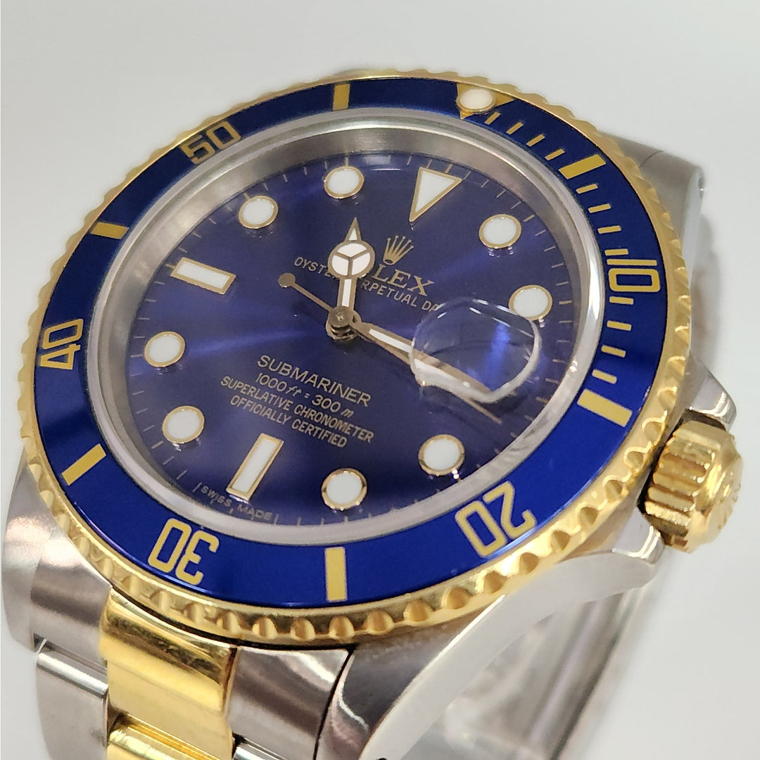 Rolex Submariner Date 16803 Two-Tone 40mm Blue Dial Watch