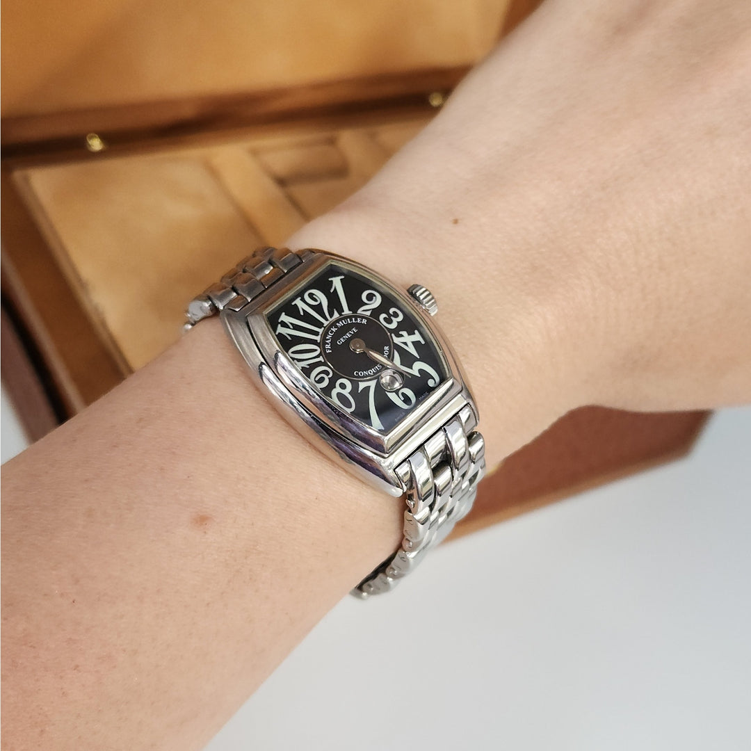 Vintage Franck Muller Conquistador Lady 8005 L O Automatic Stainless Steel Watch w/Box