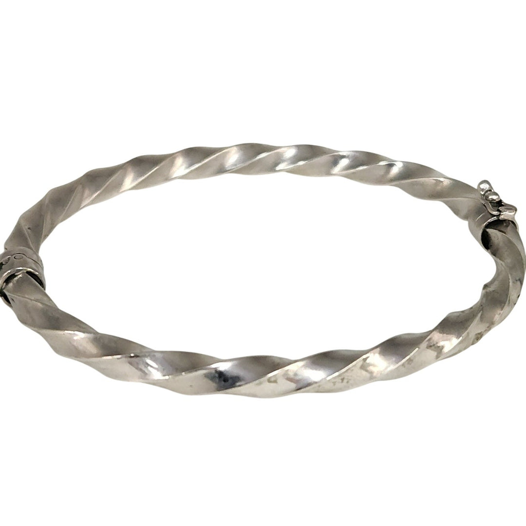 Vintage Sterling Silver Twisted Rope Bangle Bracelet 10g