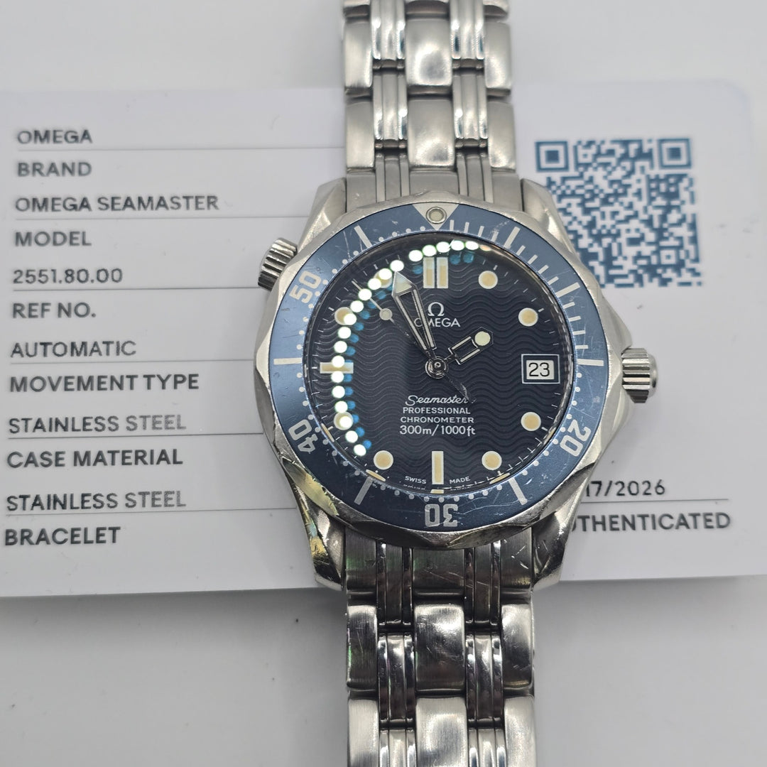 Omega Seamaster Professional 300M 2551.80 Automatic Blue Dial 36mm Box