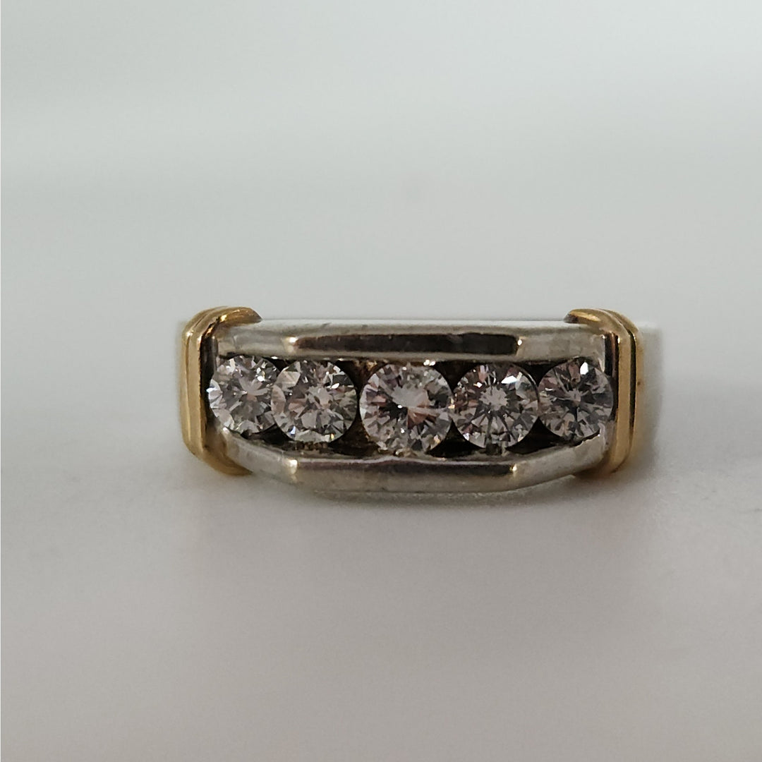 14k Two Tone Gold Diamond Ring Size 10.25
