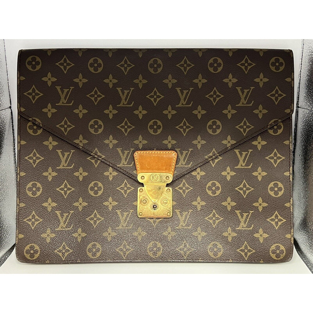Louis Vuitton Porte-Documents Briefcase/Document Case One Size Brown Canvas