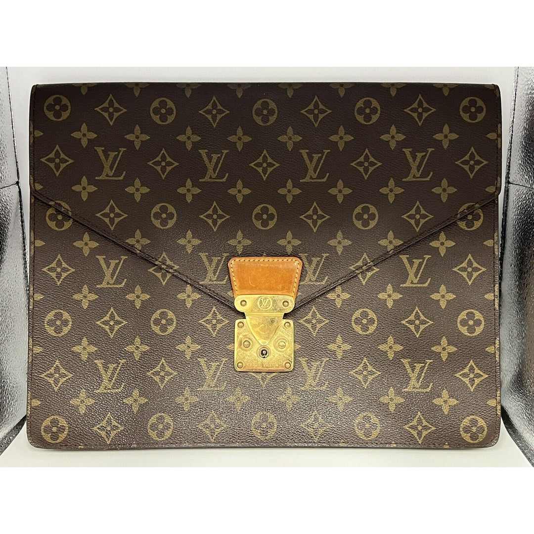 Louis Vuitton Porte-Documents Briefcase/Document Case One Size Brown Canvas