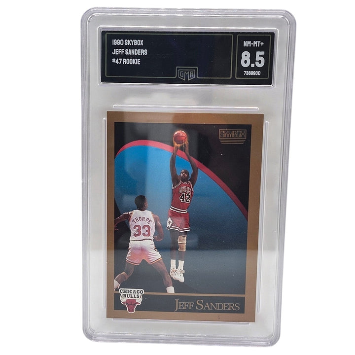 1990 SkyBox Jeff Sanders Rookie Card #47 Chicago Bulls GMA 8.5 NM-MT+