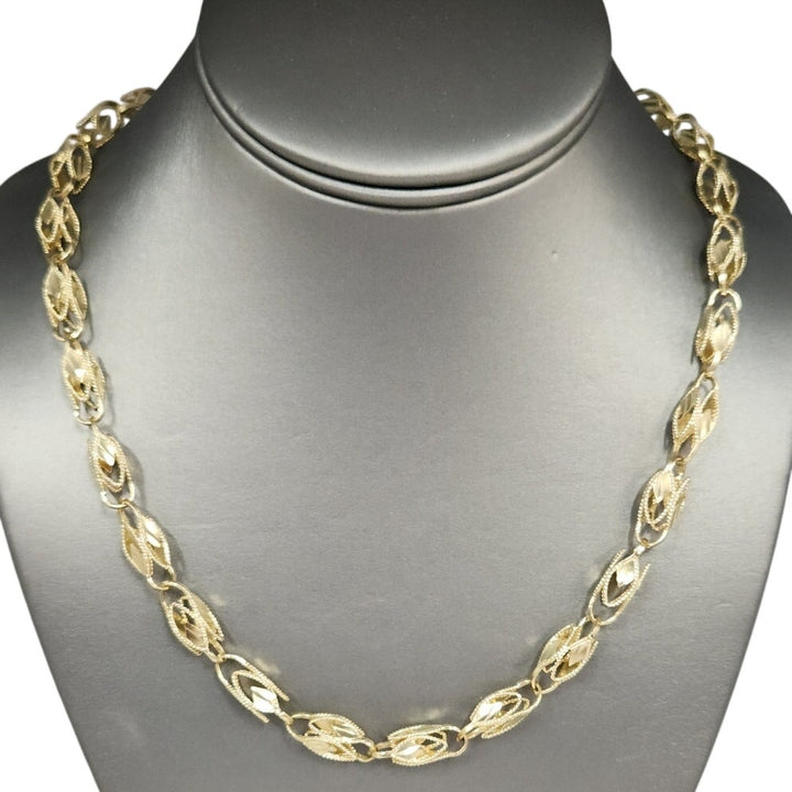 10k Yellow Gold Fancy Turkish Diamond Cut Vintage Chain Necklace 28"