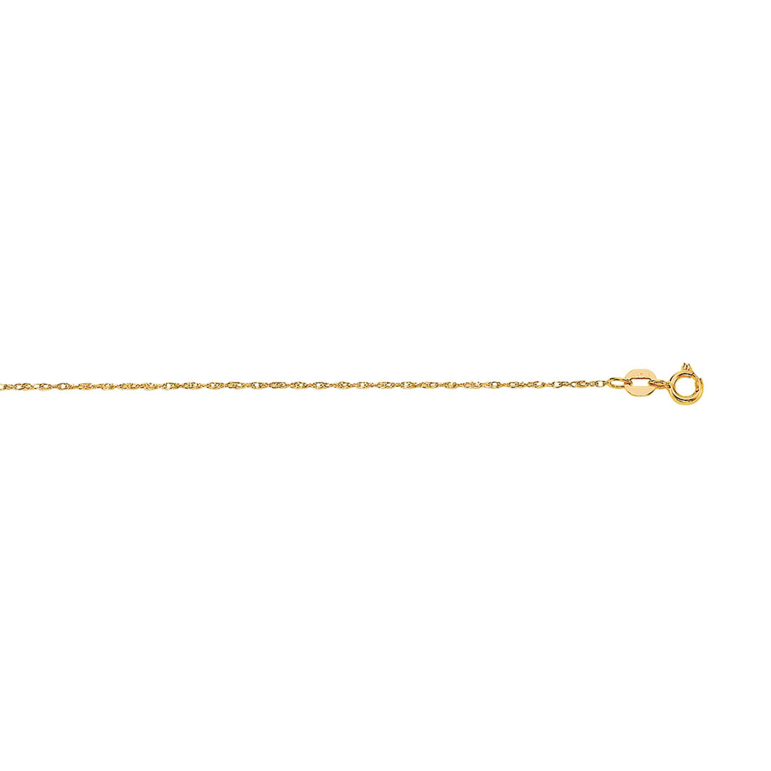 14K Gold .8mm Machine Rope Chain (Carded)