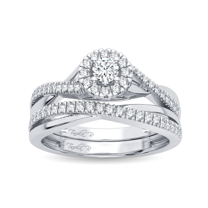 14K White Gold 0.33CT Lab Diamond Womens Bridal Ring