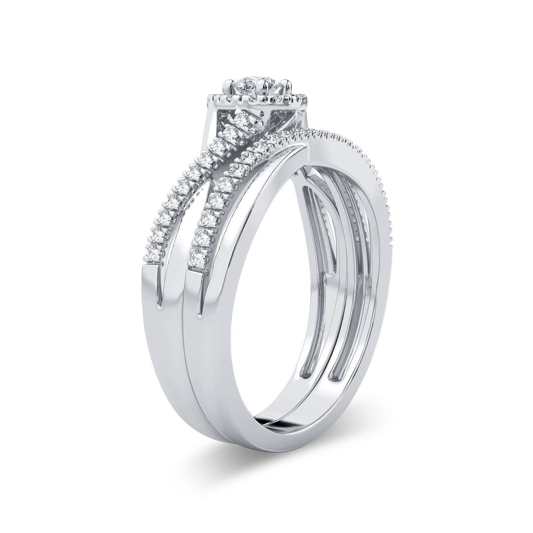 14K White Gold 0.33CT Lab Diamond Womens Bridal Ring