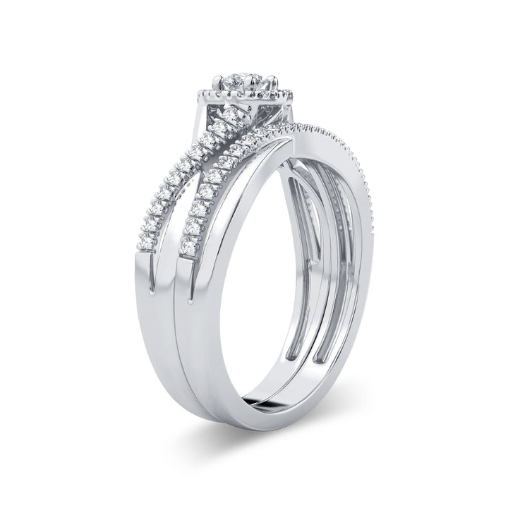 14K White Gold 0.33CT Lab Diamond Womens Bridal Ring