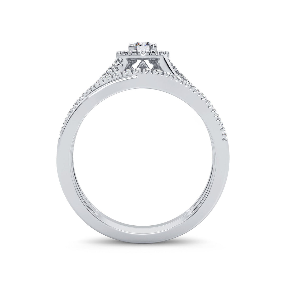 14K White Gold 0.33CT Lab Diamond Womens Bridal Ring