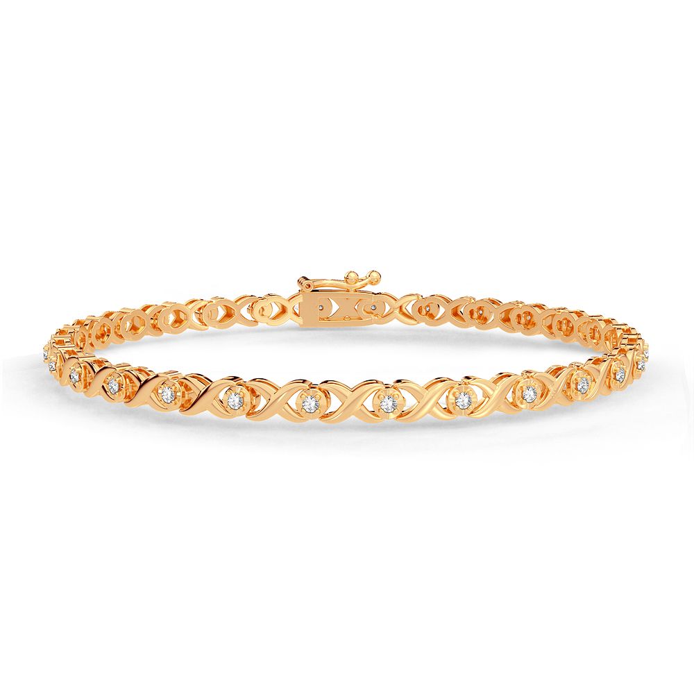 10k White Gold Lab Diamond Womens Tennis Bracelet