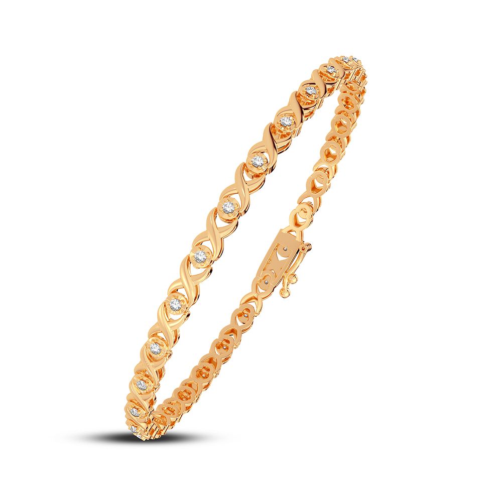 10k White Gold Lab Diamond Womens Tennis Bracelet