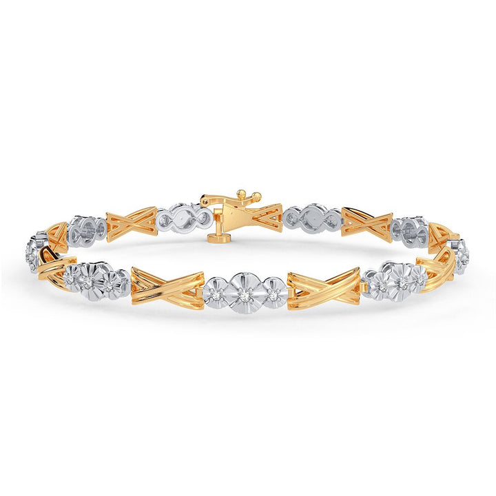Chic 10k Yellow Gold Lab Diamond Womens Tennis Bracelet