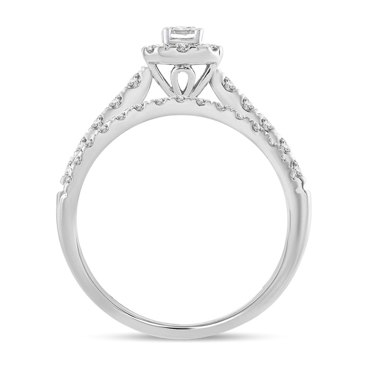 Brilliant 14k White Gold 1CT Lab Diamond Engagement Ring
