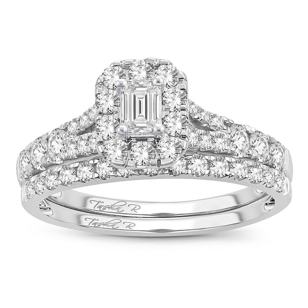 14k White Gold 1CT Lab Diamond Fancy Cut Engagement Ring