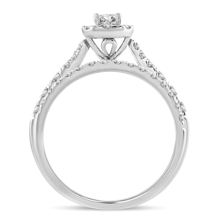 14k White Gold 1CT Lab Diamond Fancy Cut Engagement Ring