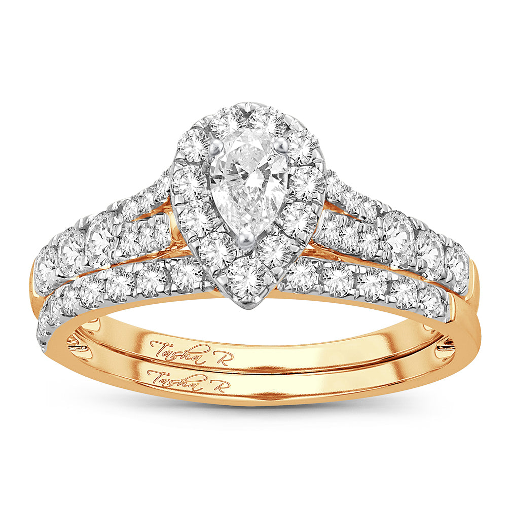 14K Yellow Gold Lab Diamond Bridal Ring - 1CT Elegance