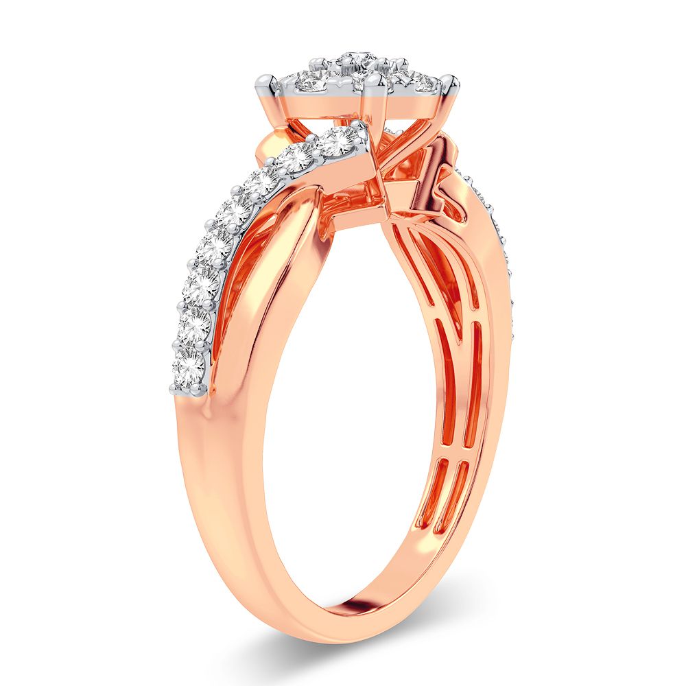 Romantic 14k Rose Gold Lab Diamond Engagement Ring (0.50CT)