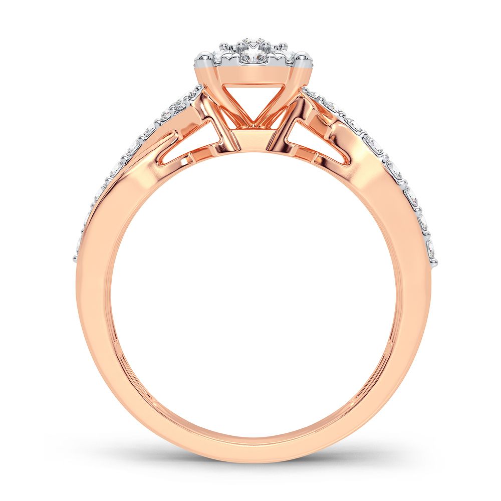 Romantic 14k Rose Gold Lab Diamond Engagement Ring (0.50CT)