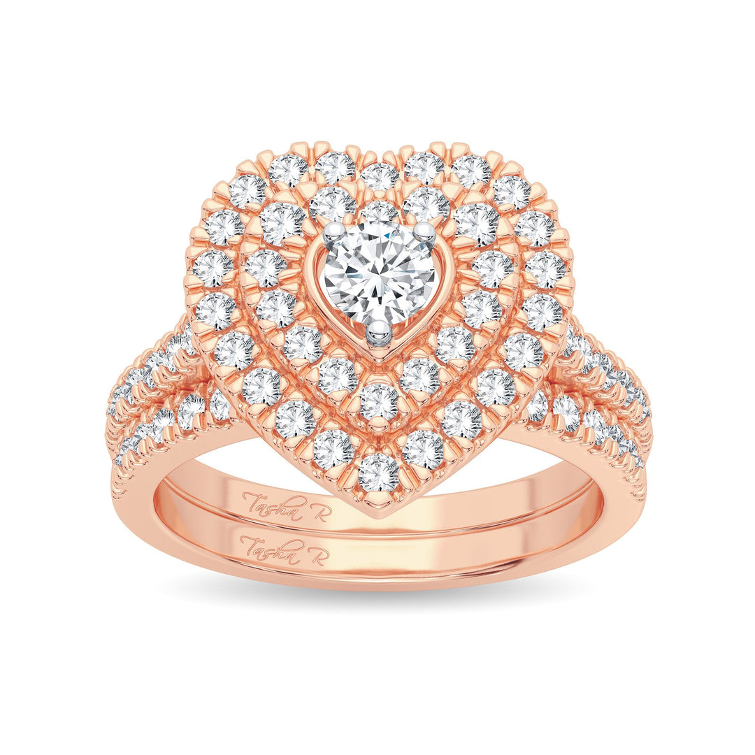 Romantic 14k Rose Gold Lab Diamond Bridal Ring (1CT)