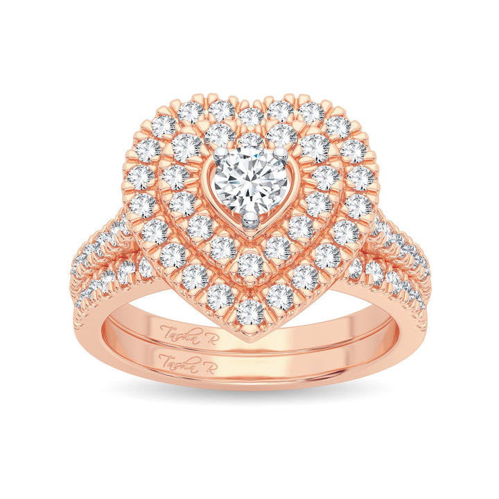 Romantic 14k Rose Gold Lab Diamond Bridal Ring (1CT)