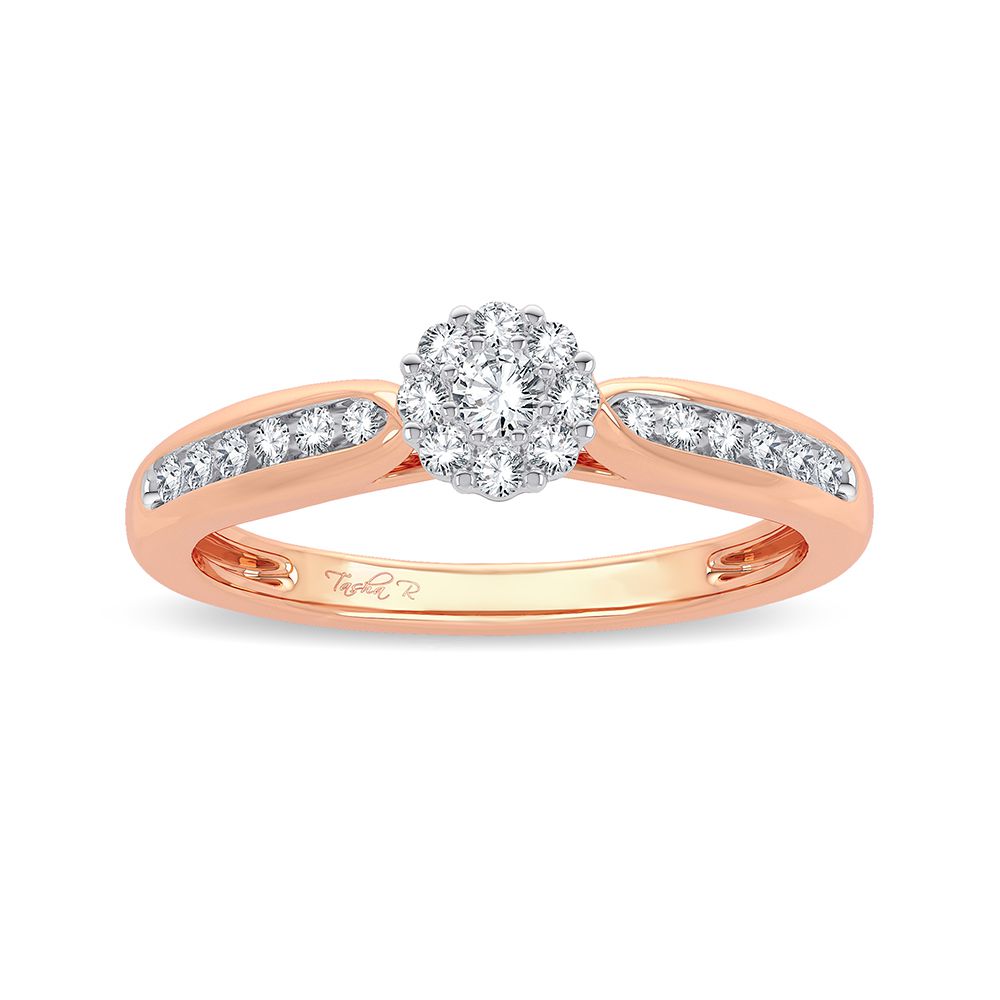 Delicate 14k Rose Gold 0.25CT Diamond Promise Ring
