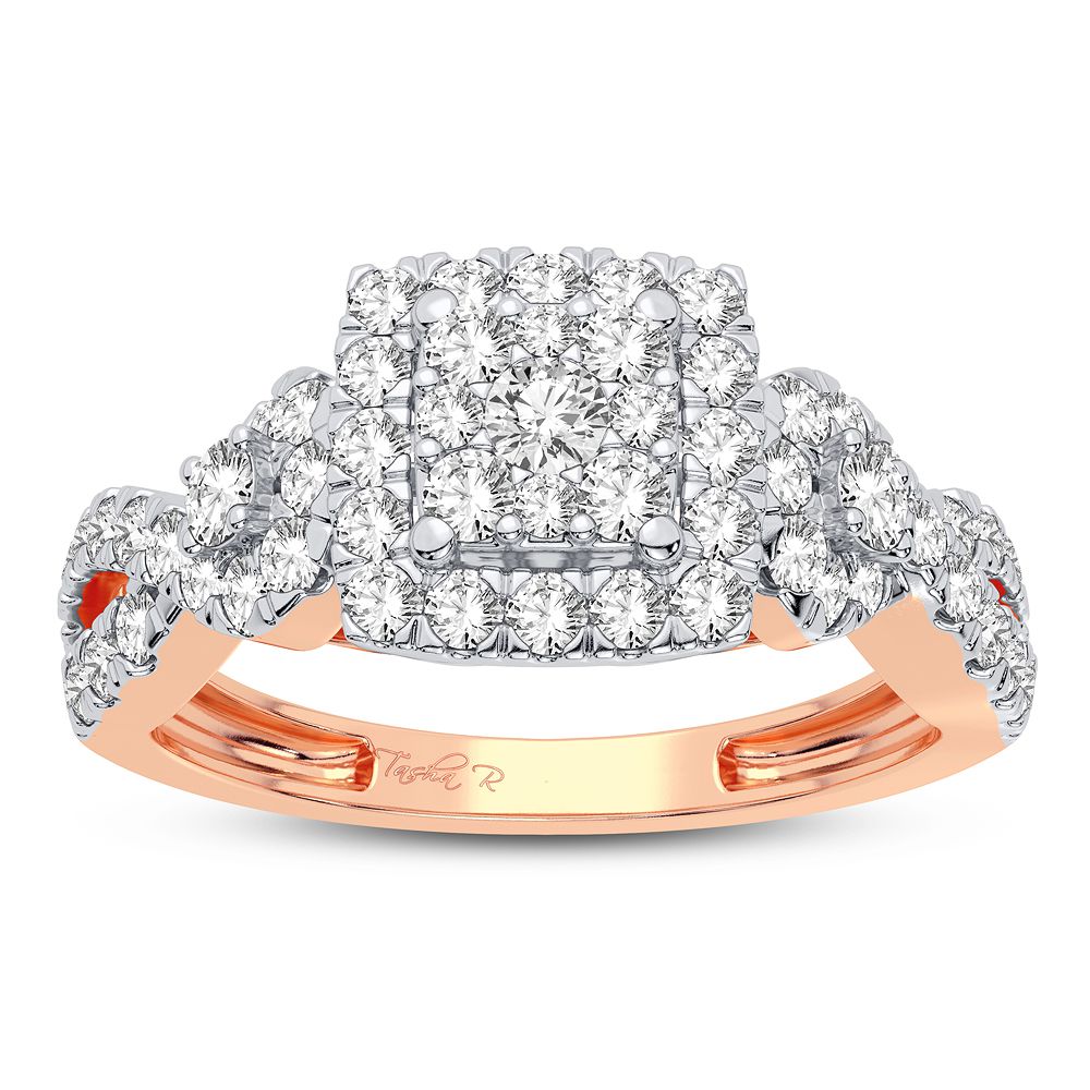 Delicate 14k Rose Gold 0.75CT Diamond Fashion Ring