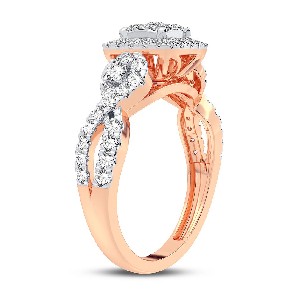 Romantic Rose Gold Lab Diamond Fashion Ring - 0.75CT Brilliance