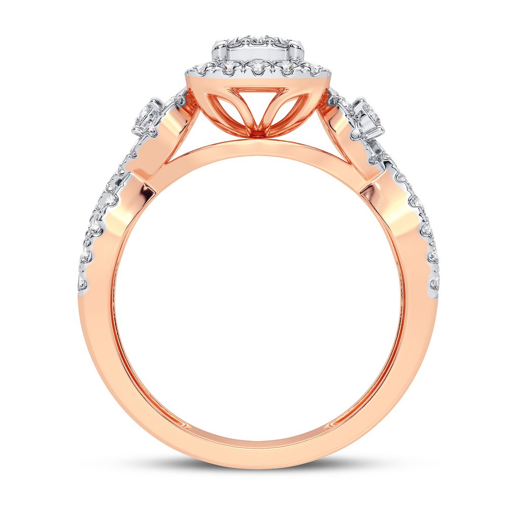 Romantic Rose Gold Lab Diamond Fashion Ring - 0.75CT Brilliance