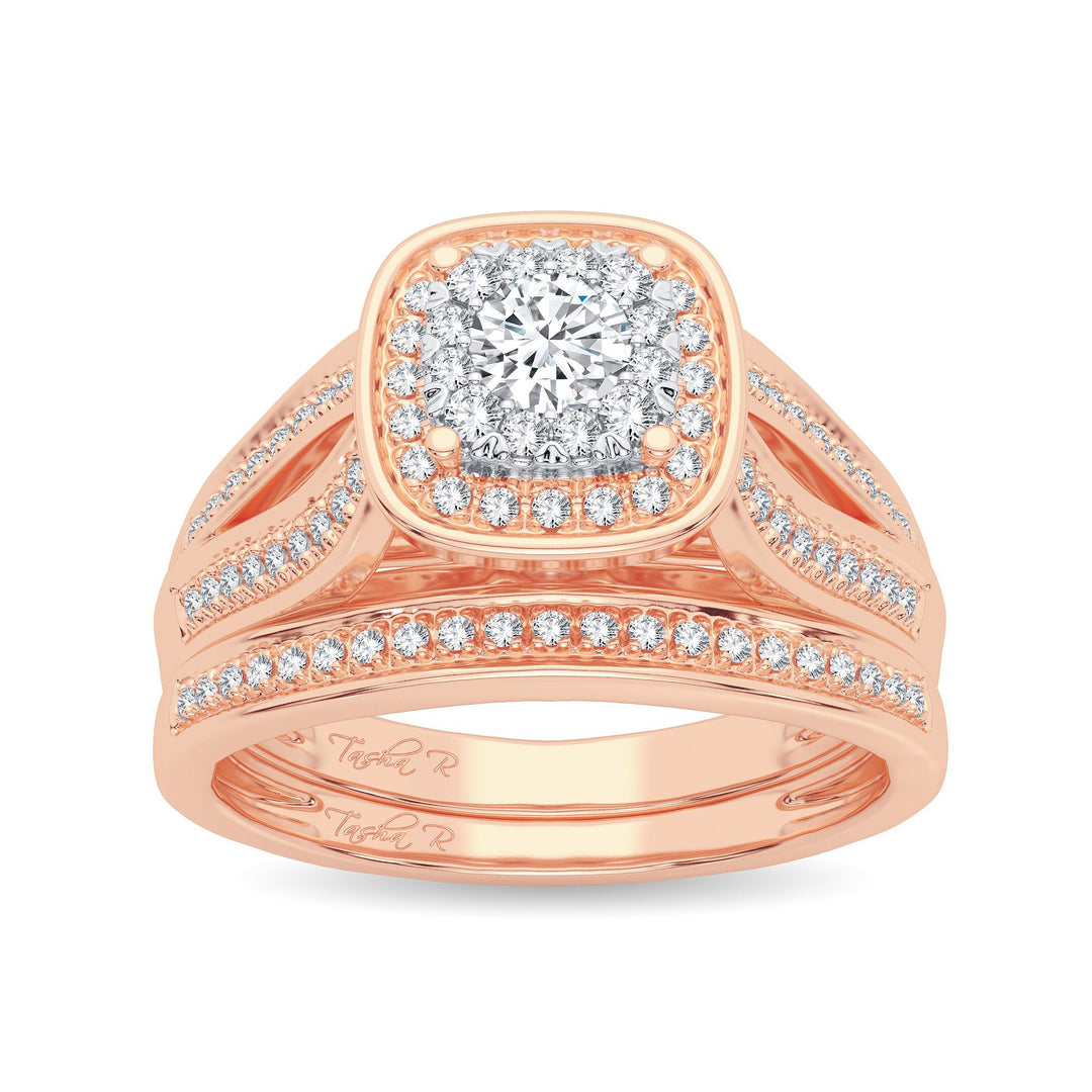 Sparkling 14K White Gold 0.40CT Diamond Bridal Ring