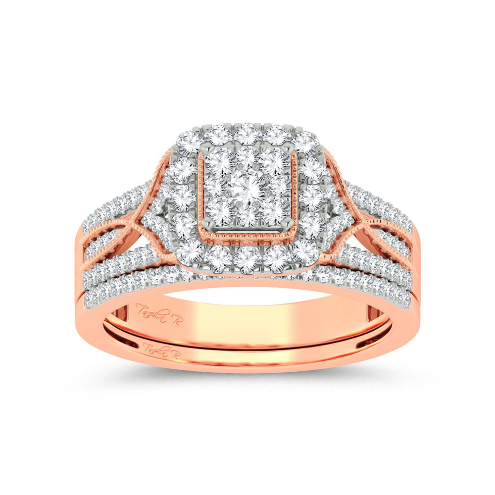 Romantic Rose Gold Lab Diamond Bridal Ring