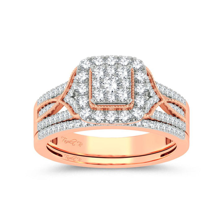 Romantic Rose Gold Lab Diamond Bridal Ring