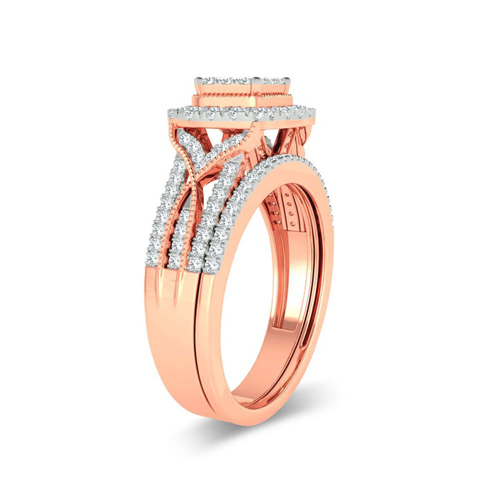 Romantic Rose Gold Lab Diamond Bridal Ring