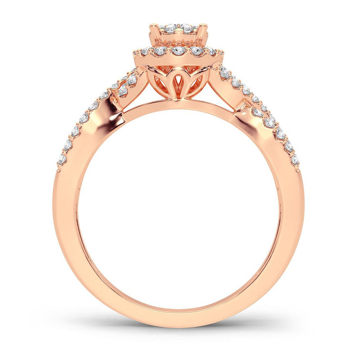 Romantic 14k Rose Gold Lab Diamond Engagement Ring