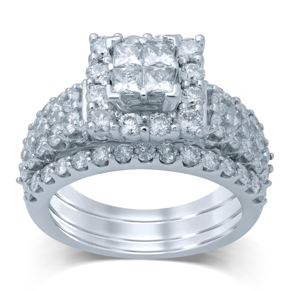 Sparkling 2.75CT Lab Diamond Bridal Ring in White Gold