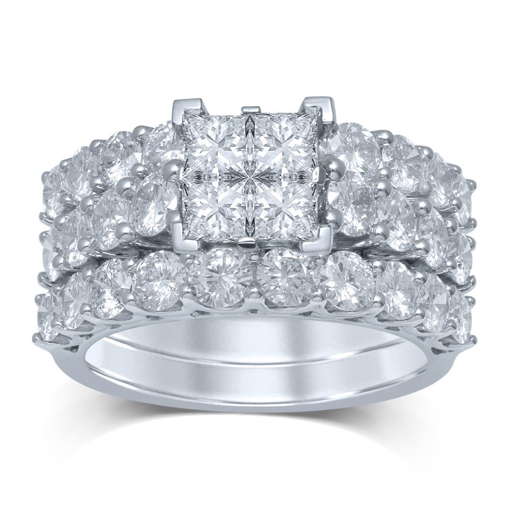 Sparkling 3.95CT Lab Diamond Engagement Ring in White Gold