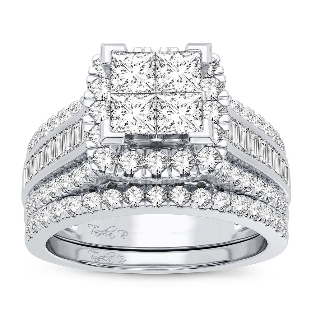 14k White Gold Lab Diamond Bridal Ring (2.00CT Brilliance)