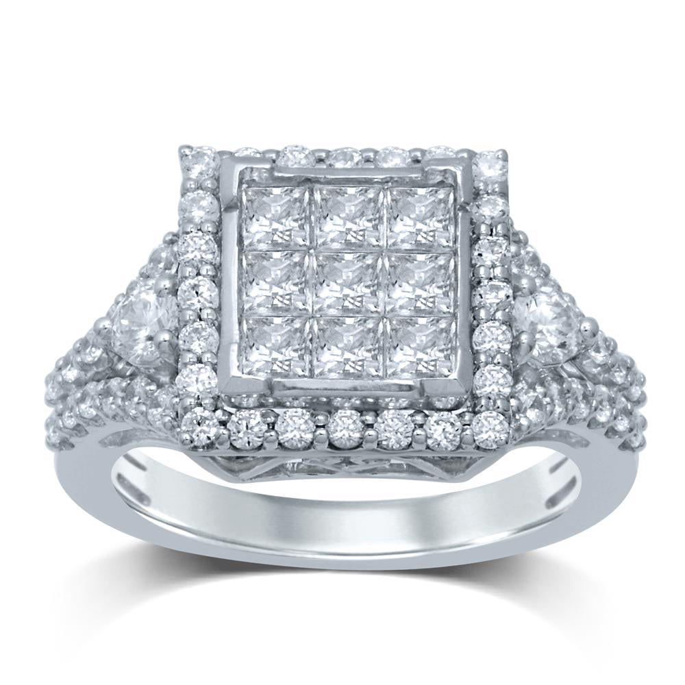 Sparkling 2CT Lab Diamond Engagement Ring in White Gold