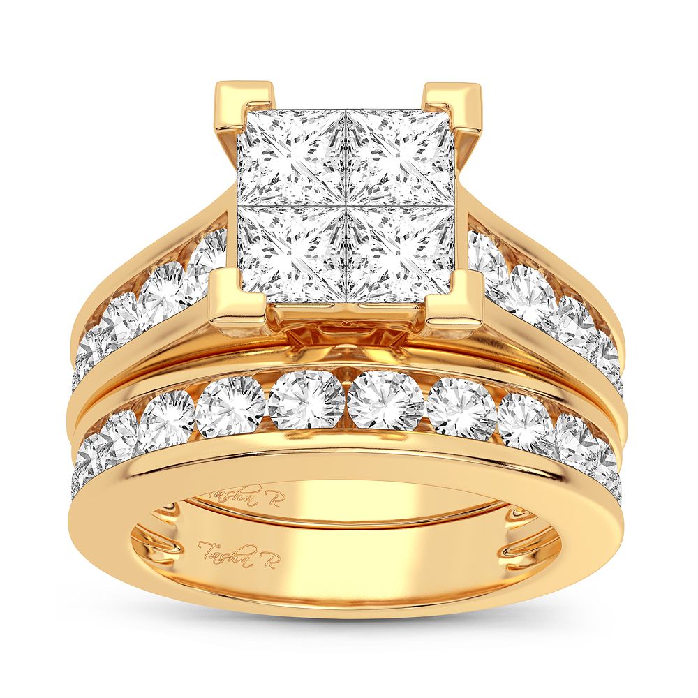 Luminous 14K Yellow Gold 3.02CT Lab Diamond Bridal Ring