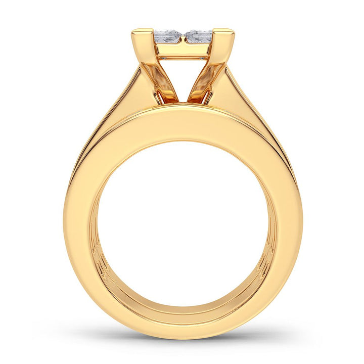 Luminous 14K Yellow Gold 3.02CT Lab Diamond Bridal Ring