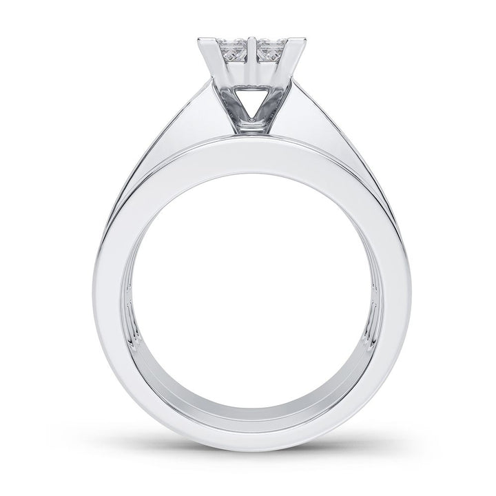 Brilliant 14k White Gold Lab Diamond Bridal Ring