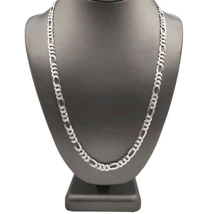 925 sterling silver figaro chain necklace 24" A+
