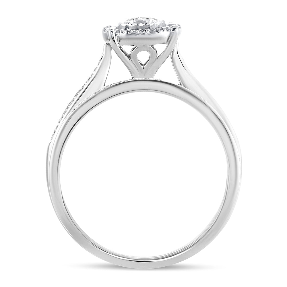 Timeless 14K White Gold Lab Diamond Bridal Ring (0.45ct)